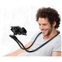 Flexible Hanging Neck Lazy Necklace Mobile Phone Holder-Black