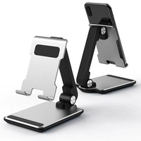 Folding Aluminum alloy Desktop Phone Holder for iPhone or iPad-Sliver