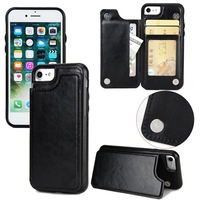 Slim Fit Leather Wallet Case for iPhone 6/6S/6plus/6s plus-Black