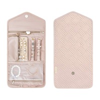 Travel Jewelry Organizer Roll Foldable Jewelry Case Rings Necklaces Storage Bag