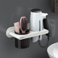 Wall Mount Adhesive Hair Dryer Holder Hanging Rack Organizer