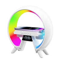 Wireless Charger Bluetooth Speaker Alarm Clock RGB Atmosphere Lamp Bedroom Light