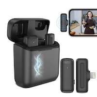 Wireless Lavalier Microphone for iPhone And iPad with Charging case