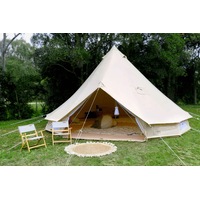 6M Commercial 12-16ppl Glamping Bell Tent Ultra Thick 360GSM Cotton Canvas Camping Tent