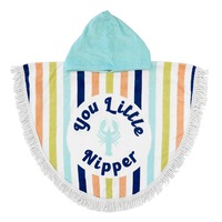 Bambury Kids Shaped Poncho Hooded Beach Towels-Quick Drying Little Nipper
