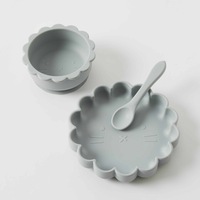 Henny Silicone 3pc Dining Set - Steele