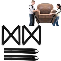 Nevenka 2 Person Lifting and Moving Straps for Move and Carry Furniture up to 300kg-Black