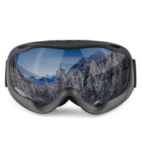 Nevenka Double Layer Ski Goggles OTG Anti-fog UV Protection Snowboard Goggles-SandBlack/Grey