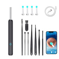 Nevenka Ear Wax Removal Tool Kits with HD Camera and 6 LED Lights Replacement for iOS Android-Black
