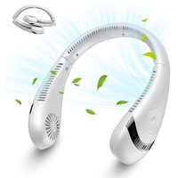 Nevenka Foldable Bladeless Neck Fan 3 Speeds Adjustment 360�� Cooling Airflow-White