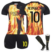Nevenka Paris Flame Special Edition Jersey NEYMAR.JR #10 Soccer Jersey Kids Adult 3-Pieces Jersey Kits