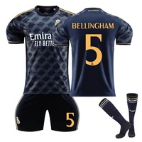Nevenka Real Madrid Away Jersey BELLINGHAM #5 Soccer Jersey Kids Adult 3Pcs Jersey Kits