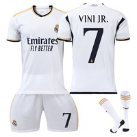 Nevenka Real Madrid Home Jersey VINI JR. #7 Soccer Jersey Kids Adult 3Pcs Jersey Kits