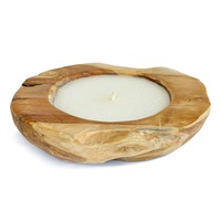 Teak Filled Candle 30cm