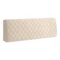 Anyhouz Headboard Cover Beige Diamond Pattern Super Soft Smooth Quilted Velvet Bed Back Dust Protector Cover 130x70cm