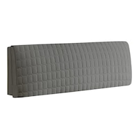 Anyhouz Headboard Cover Dark Gray Cube Pattern Super Soft Smooth Quilted Velvet Bed Back Dust Protector Cover 170x70cm