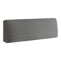 Anyhouz Headboard Cover Dark Gray Cube Pattern Super Soft Smooth Quilted Velvet Bed Back Dust Protector Cover 190x70cm