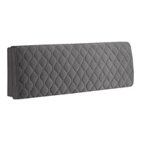 Anyhouz Headboard Cover Dark Gray Diamond Pattern Super Soft Smooth Quilted Velvet Bed Back Dust Protector Cover 130x70cm