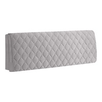 Anyhouz Headboard Cover Light Gray Diamond Pattern Super Soft Smooth Quilted Velvet Bed Back Dust Protector Cover 100x70cm