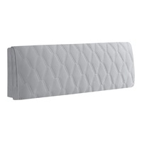 Anyhouz Headboard Cover Light Gray Zigzag Pattern Super Soft Smooth Quilted Velvet Bed Back Dust Protector Cover 190x70cm