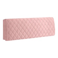 Anyhouz Headboard Cover Pink Diamond Pattern Super Soft Smooth Quilted Velvet Bed Back Dust Protector Cover 100x70cm