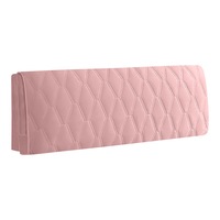 Anyhouz Headboard Cover Pink Zigzag Pattern Super Soft Smooth Quilted Velvet Bed Back Dust Protector Cover 130x70cm