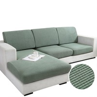 Anyhouz Sofa Cover Cypress Green Polyester Thick Stretchable Cushion For Living Room 1Pc Enlarge Size 160-185cmx85-105cm