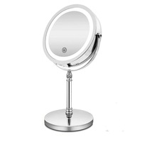Anyvogue 8in Desktop Wall Mounted Smart LED Makeup Mirror Double Sided Touch Dimming Adjustable 7x Magnification USB Type