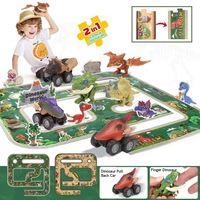 Kidst 3D Dinosaur Puzzle with 3 Toy Cars Educational Playset for Kids