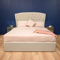 Austin Fabric Storage Gas Lift King Bed- Beige