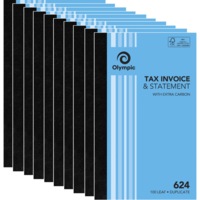 10 Pack Olympic 624 Duplicate Tax Invoice & Statement Book Bulk
