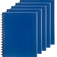 5 Pack Spirax 512 Notebook 7mm Ruled Hard Cover Spiral Bound A4 200 Page Blue