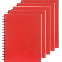 5 Pack Spirax 512 Notebook 7mm Ruled Hard Cover Spiral Bound A4 200 Page Red