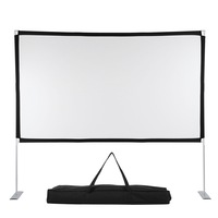 120in Projector Screen With Stand Outdoor Indoor Movie Projection Cinema 16:9