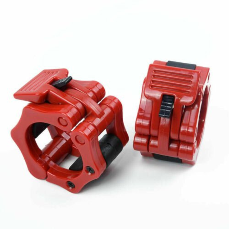 Barbell Bar Clamp Spring Collar Clips Gym Weight Dumbbell Lock Lift 2pcs 25 and 50mm - Red Australia