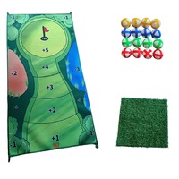 Chipping Golf Game Mat Indoor Stick Chip Game With 16 Grip Golf Balls