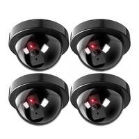 Dummy Fake Security Camera Home Surveillance CCTV Dome Imitation LED Flashing - 4x