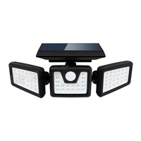 Head Solar Motion Sensor Light Outdoor Wall Security Flood Lamp LEDs - 3 Head
