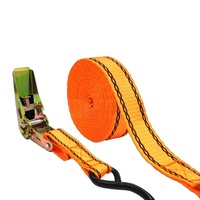 Ratchet Tie Down Strap Polyester Webbing Cargo Trailer Roof Rack - 4pcs