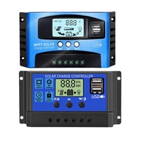 Solar Panel Charge Controller 12V 24V Regulator Auto Dual USB Mppt
