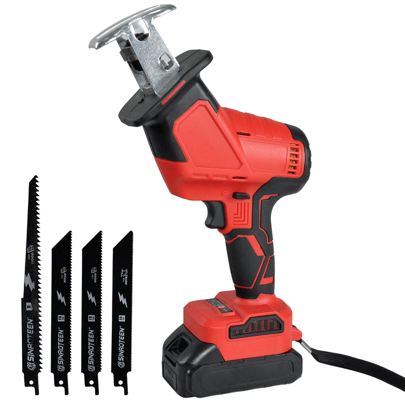 21V Cordless Electric Brushless Reciprocating Saw Rechargeable Handheld Cutter Saw with 4 Blades 1500mah Li-ion Battery Charger for Wood PVC Pipe...