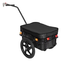 Bike Cargo Trailer 70L Bicycle Wagon Luggage Carrier Storage Steel Tow Cart Loading up to 60kg Capacity with Removable Box and Waterproof Cover