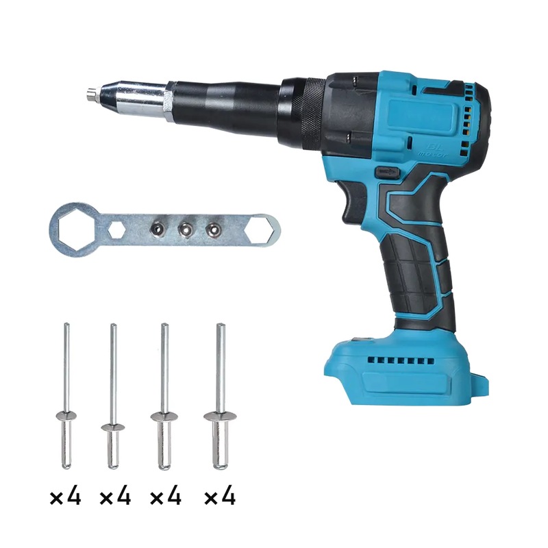 Cordless Electric Rivet Gun-Brushless Automatic Blind Rivet Tool Kit Riveting Gun Body Compatible for Makita Battery 18V-Skin with 4 Rivets Yarra Supply Australia