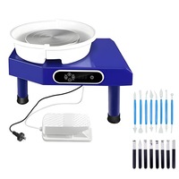 Electric Pottery Wheel Machine 1200W Power Foot Pedal Control with Detachable Basin and LCD display for Ceramics,Clay Work,Home DIY,Pottery Training