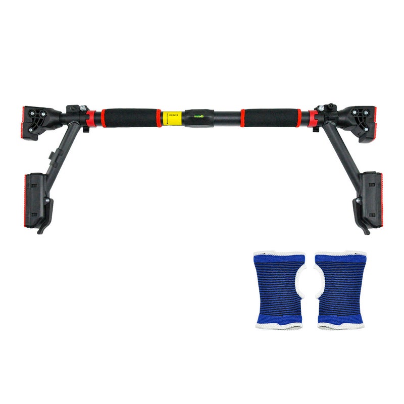 Pull Up Bar 400kg Loading Chin Up Bar 78-98cm Adjustable Push Up Bar Doorway Home Gym Dual Support Two-way Security Lock Pullup Bar with Level Meter Yarra Supply