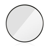 Vintage Circular Wall Mirror 5MM High-Definition Silver Vanity Bathroom Safe Black 80x80cm