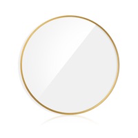 Vintage Gold Metal Frame Wall Mirror 5MM HD Silver Vanity Bathroom Safe 32x32inch Gold 90x90cm