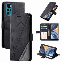 For Motorola Moto G22 Case SupRShield Wallet Card Leather Flip Magnetic Stand Phone Cover (Black)