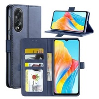 For Oppo A38 4G /A18 4G Case, SupRShield Wallet Leather Flip Magnetic Stand Case Cover (Navy Blue)