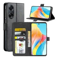For Oppo A98 5G SupRShield Wallet Leather Card Holder Flip Protective Shockproof Case Cover (Black)